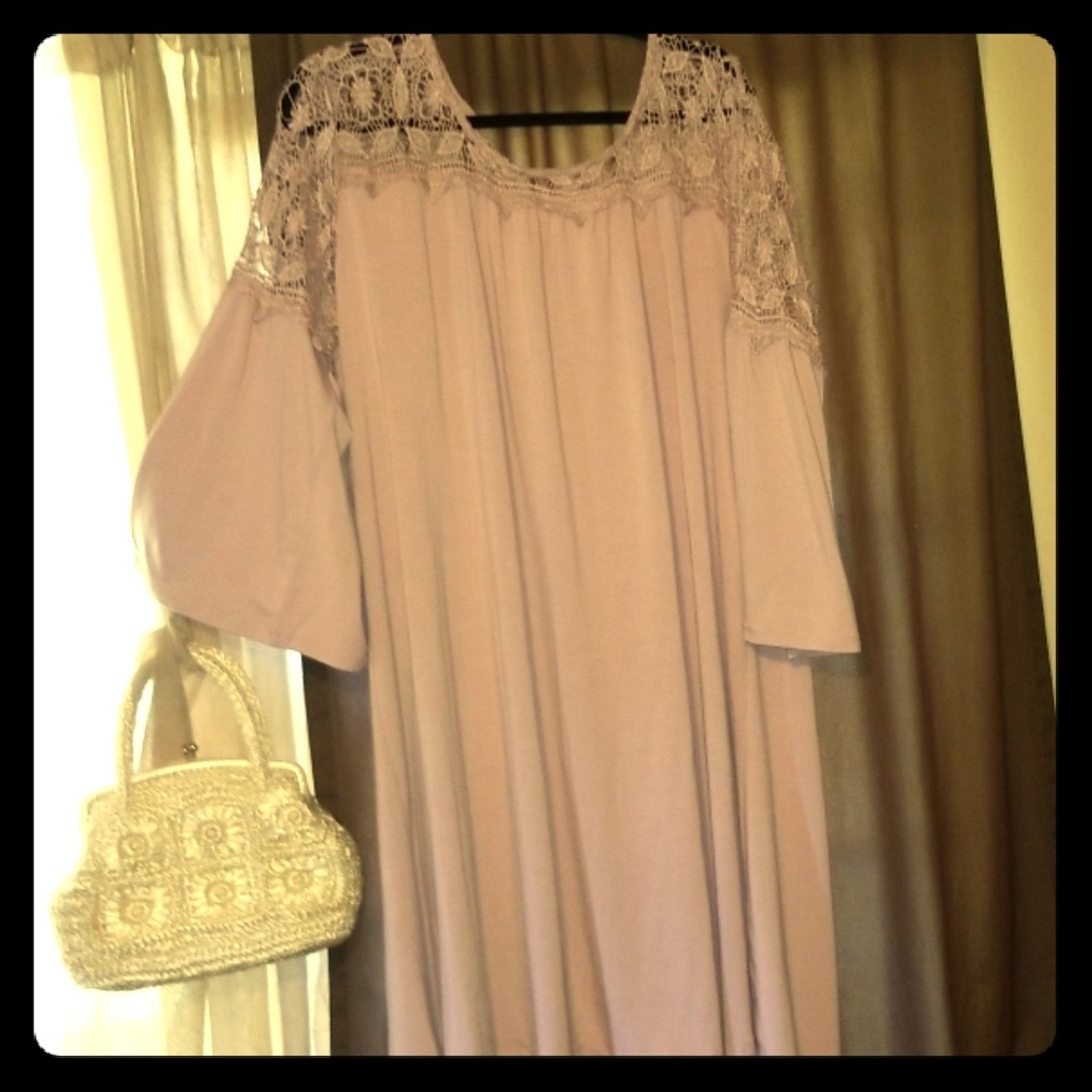 Rebellion midi Dress/blouse 2X vintage dusty rose